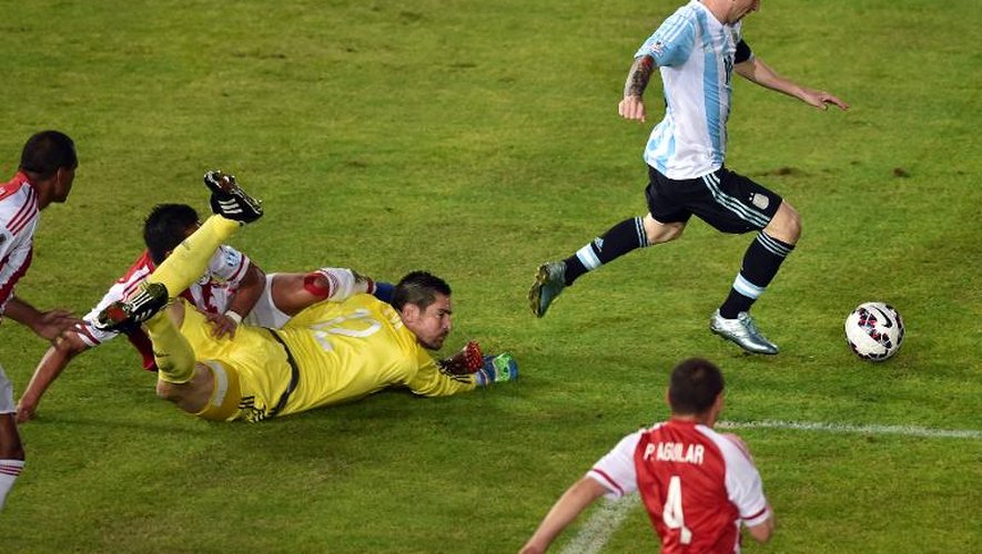L'attaquant argentin Lionel Messi lors du match de son équipe contre le Paraguay, à La Serena (Chili) le 13 juin 2015