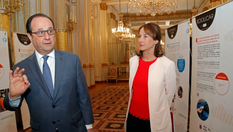 François Hollande et Ségolène Royal à l'ouverture de la conférence environnementale le 25 avril 2016 à Paris