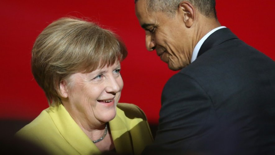 Angela Merkel et Barack Obama le 24 avril 2016 à Hanovre