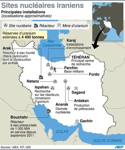Carte de localisation des principaux sites nucléaires iraniens alors que le marathon diplomatique s'intensifie à Vienne