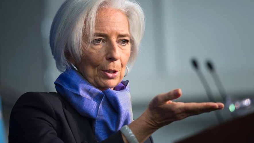La directrice générale du Fonds monétaire international Christine Lagarde à l'institut J'études internationales Johns Hopkins à Washington, le 2 avril 2014