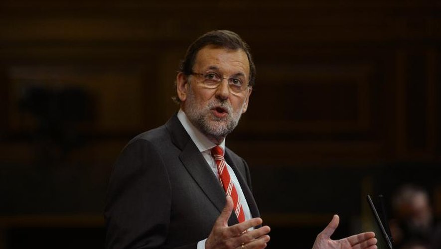 Le Premier ministre espagnol Mariano Rajoy le 8 avril 2014 à la Chambre des députés à Madrid