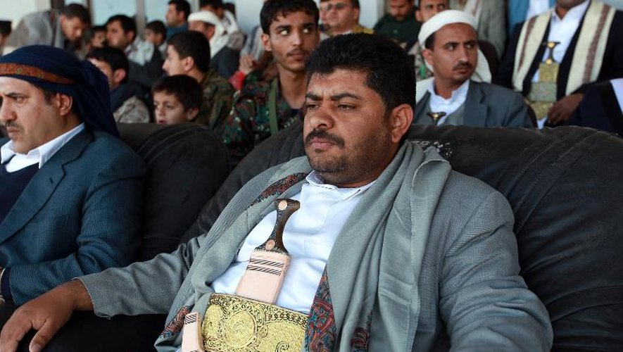 Le chef des rebelles au Yémen, Abdel Malek al-Houthi, participe à un rassemblement des Houthis au nord de Sanaa, le 7 février 2015