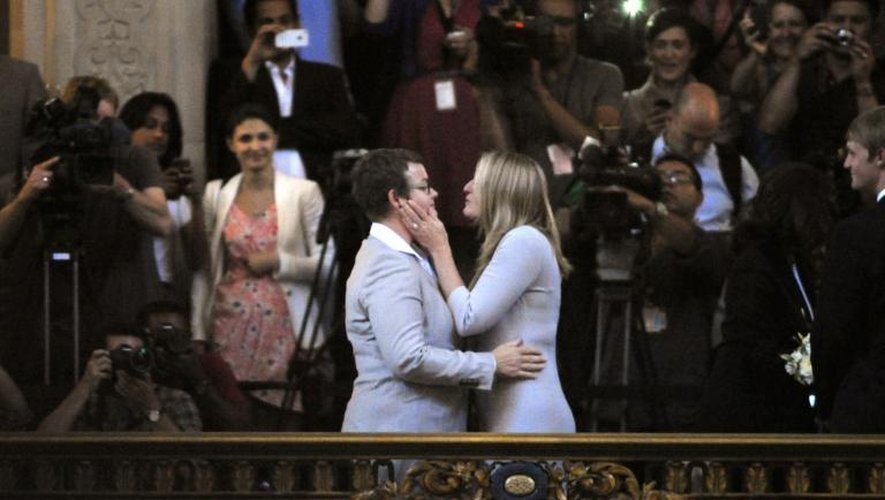 Kris Perry et Sandy Stier se marient à la mairie de San Francisco, le 28 juin 2013