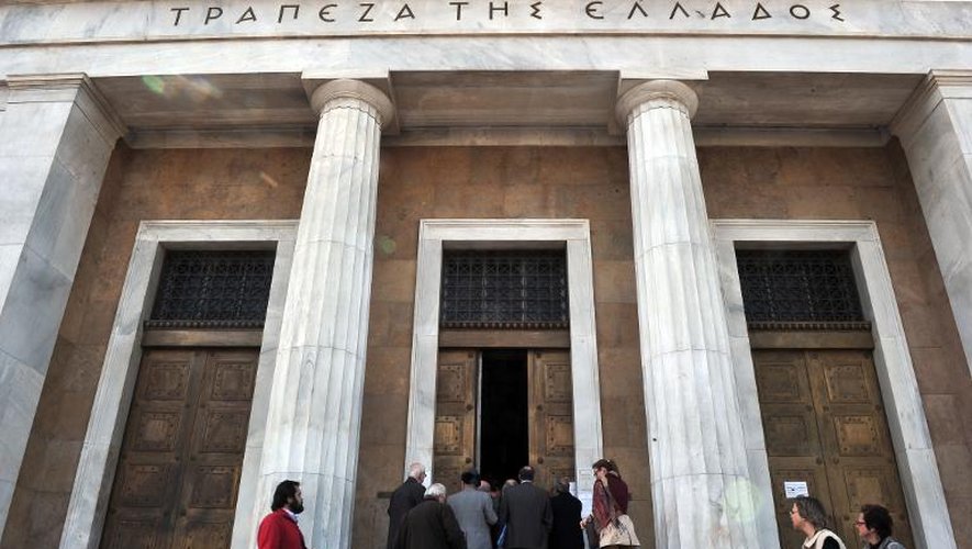 Façade de la Banque de Grèce, à Athènes, le 25 février 2013