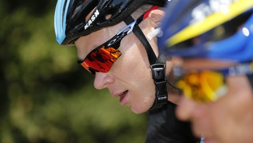 Le Britannique Chritopher Froome (g), grand favori, pendant la 1re étape de la 100e édition du Tour de France le 29 juin 2013 entre Porto-Vecchio et Bastia