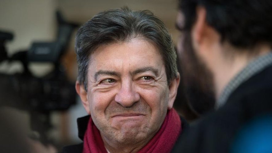 Le coprésident du Parti de Gauche, Jean-Luc Mélenchon arrive au tribunal de Paris, le 6 mars 2014