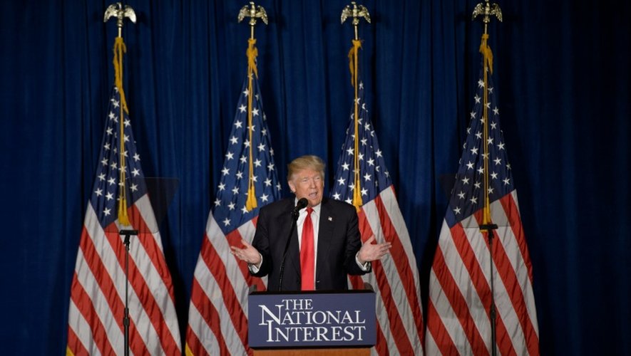 Donald Trump, favori des primaires républicaines aux Etats-Unis, à Washington le 27 avril 2016