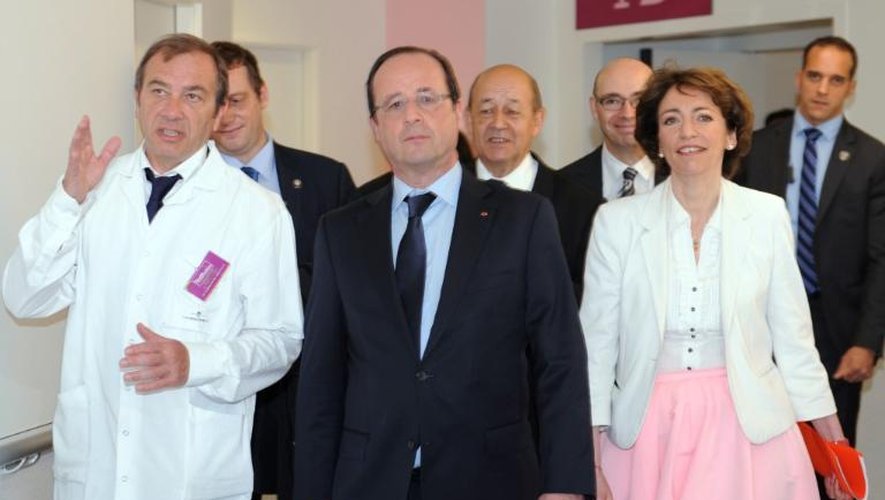 Le président François Hollande et la ministre des Affaires sociales et de la Santé en visite à Brest le 1er juillet 2013