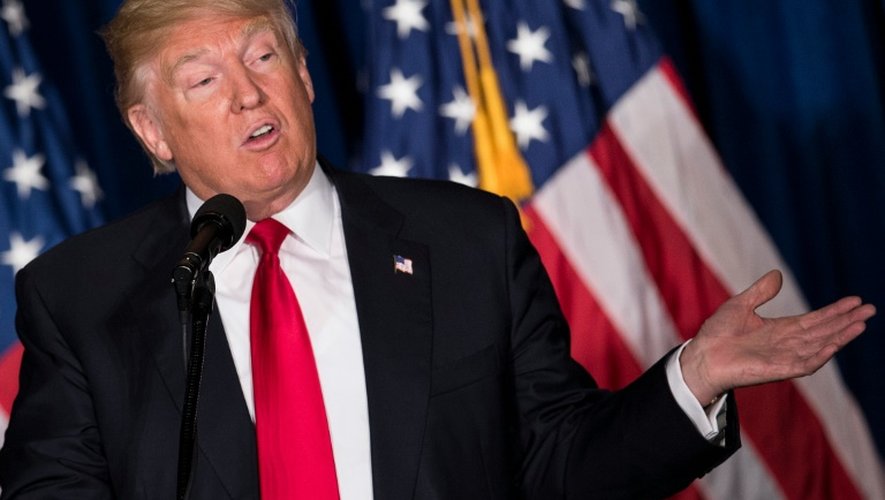 Donald Trump lors d'un discours le 27 avril 2016 à Washington