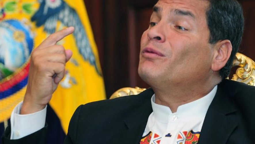 Le président équatorien, Rafael Correa, lors d'un entretien exclusif avec l'AFP, le 1er juillet 2013 à Quito.