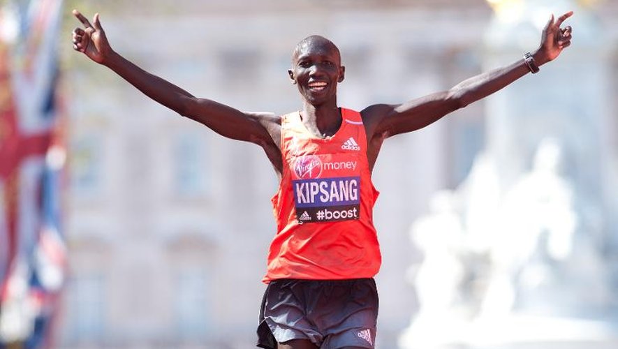 Le Kényan Wilson Kipsang, vainqueur du Marathon de Londres le 13 avril 2014 à Londres