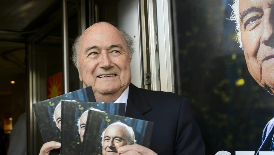 Sepp Blatter, lors de la sortie de sa biographie à Zurich, le 21 avril 2016