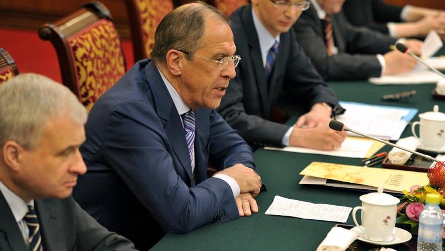 Le chef de la diplomatie russe, Sergueï Lavrov, le 15 avril 2014 à Pékin