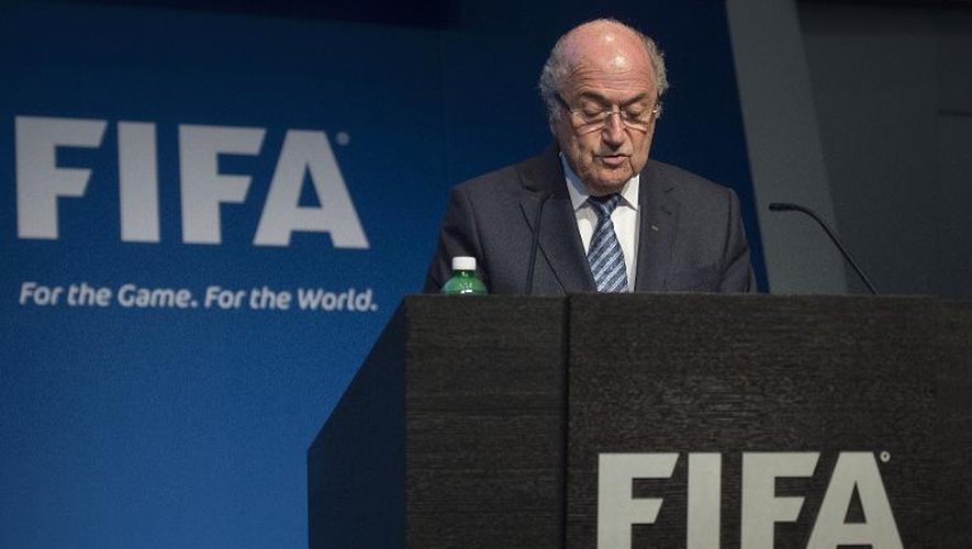 Le Suisse Sepp Blatter en conférence de presse pour annoncer sa démission de la présidence de la Fifa, le 2 juin 2015 à Zurich