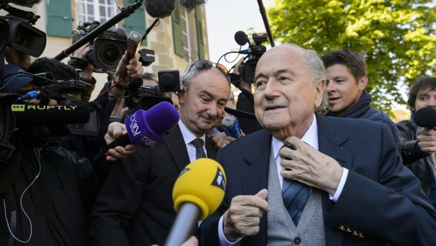 L'ancien président de la Fifa Joseph Blatter à son arrivée au TAS à Lausanne, le 29 avril 2016