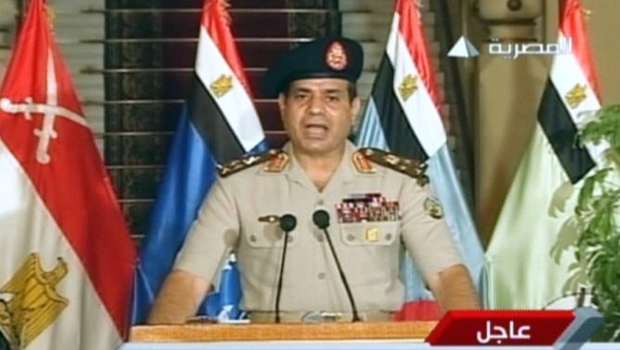 Capture d'écran du ministre de la Défense égyptien Abdelfatah al-Sissi le 3 juillet 2013 au Caire