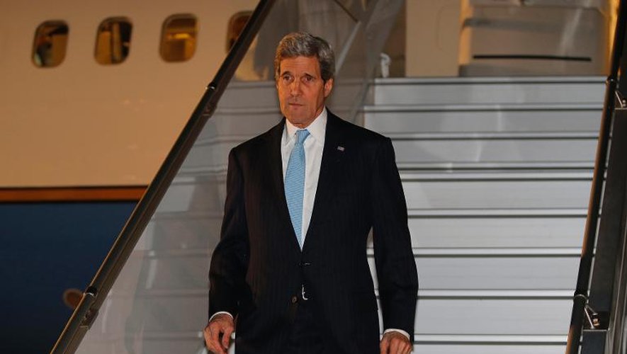 Le Secrétaire d'Etat John Kerry à son arrivée le 16 avril 2014 à Genève