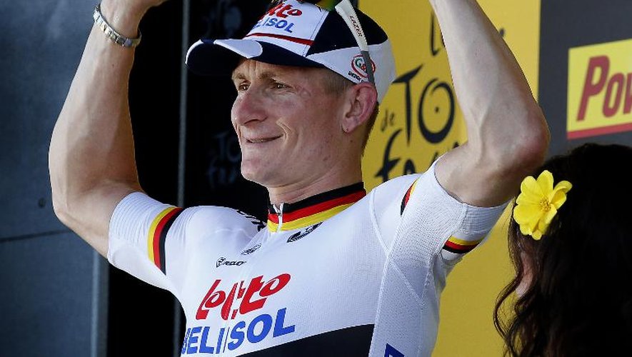L'Allemand Andre Greipel vainqueur de la 6e étape du Tour de France le 4 juillet 2013 à Montpellier.