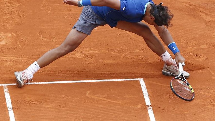 Rafael Nadal, N.1 mondial, en quart de finale de l'Open de Monte-Carlo conbtre David Ferrer le 18 avril 2014 à Monaco