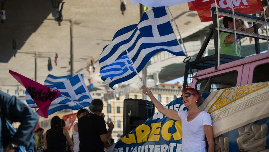 Manifestation à Marseille à l'appel de Attac, le 20 juin 2015 pour soutenir la Grèce
