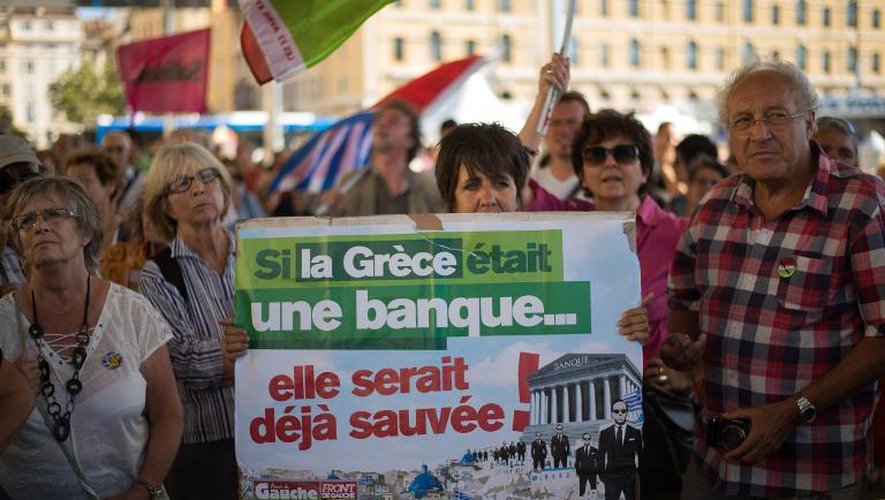 Manifestation de solidarité avec la Grèce, le 20 juin 2015 à Marseille