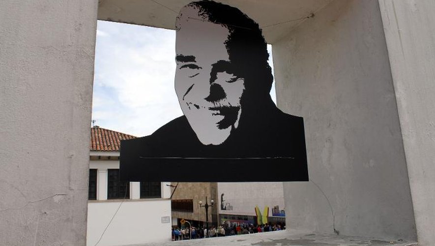 Photo de l'écrivain colombien Gabriel Garcia Marquez, le 18 avril 2014 à Bogota