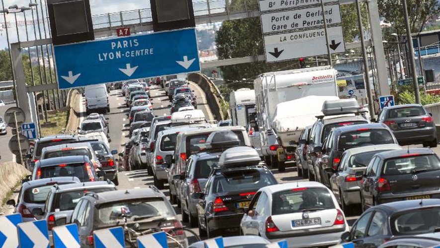 Embouteillage vers Lyon, le 14 juillet 2012