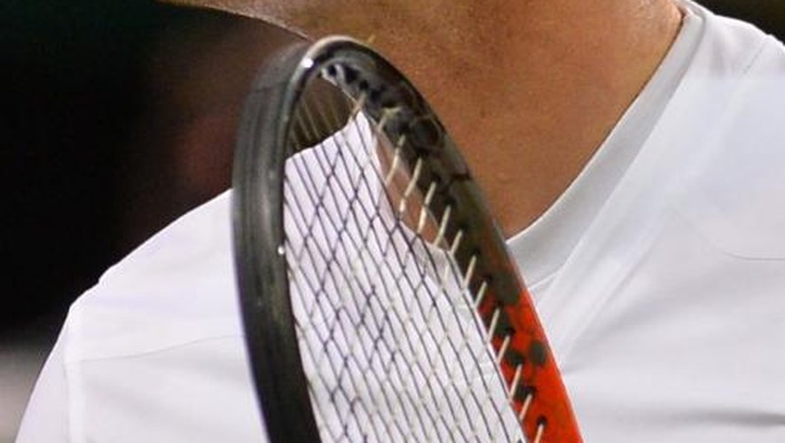 Andy Murray après sa victoire contre Jerzy Janowicz en demi-finale du tournoi de Wimbledon le 5 juillet 2013 à Londres