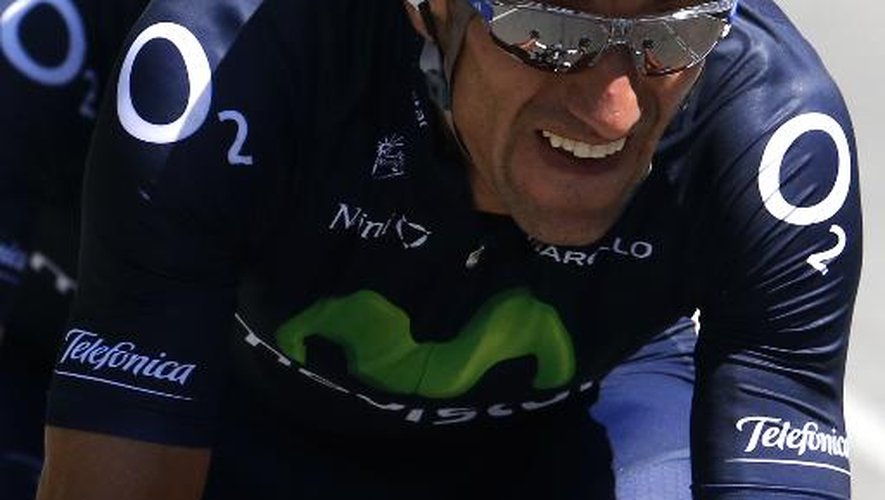 L'Espagnol Alejandro Valverde lors de la 9e étape du Tour de France le 7 juillet 2013 entre Saint-Girons et Bagnères-de-Bigorre.