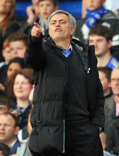 Jose Mourinho, l'entraineur portugais de Chelsea, pendant le match de Championnat d'Angleterre contre Sunderland le 19 avril 2014 à Stamford Bridge