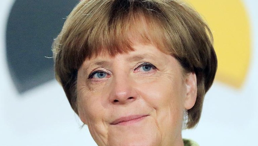 La chancelière allemande, Angela Merkel, avant une conférence de presse de son parti à Magdeburg, le 22 juin 2015