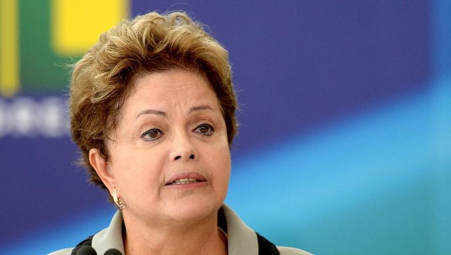 La présidente brésilienne Dilma Rousseff le 1er avril 2014 à Sao Paulo