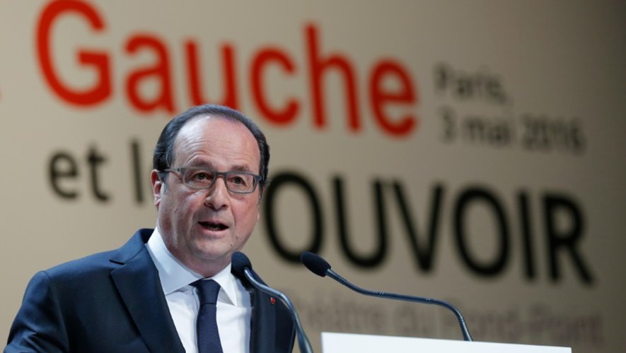 Le président François Hollande lors d'un colloque de la Fondation Jean Jaurès à Paris, le 3 mai 2016