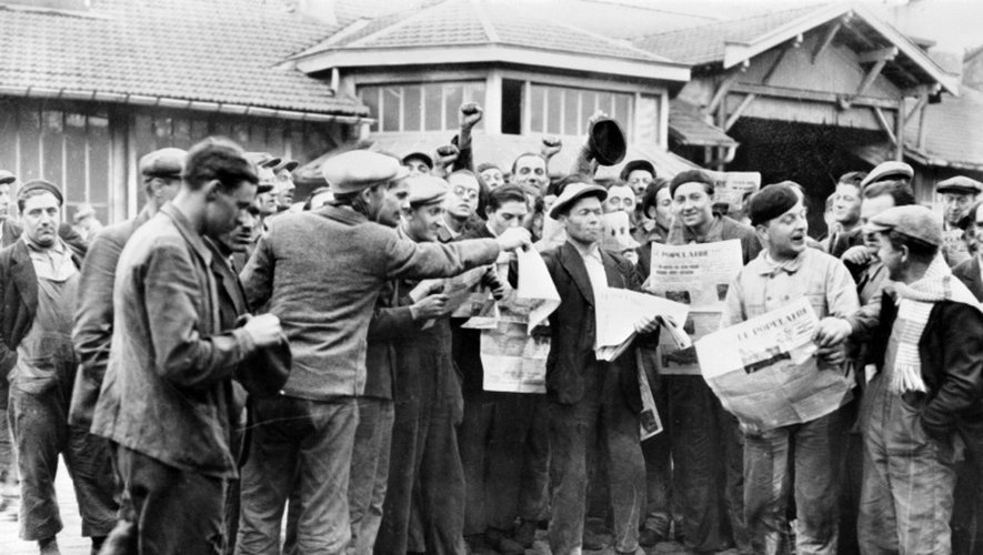 Des grèvistes le 30 mai 1936 à Paris