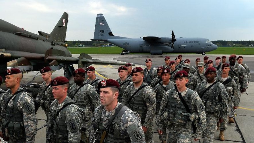 Les premières troupes américaines arrivent en Pologne le 23 avril 2014