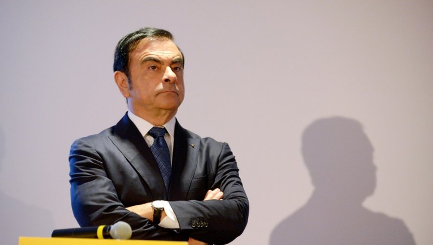 Le président du groupe automobile Renault, Carlos Ghosn, lors de la présentation des résultats financiers du groupe à Boulogne-Billancourt près de Paris, le 12 février 2016