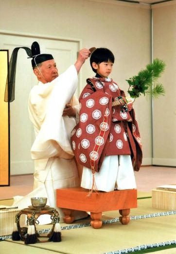 Le prince Hisahito vêtu de l'habit traditionnel, le 3 novembre 2011 à Tokyo