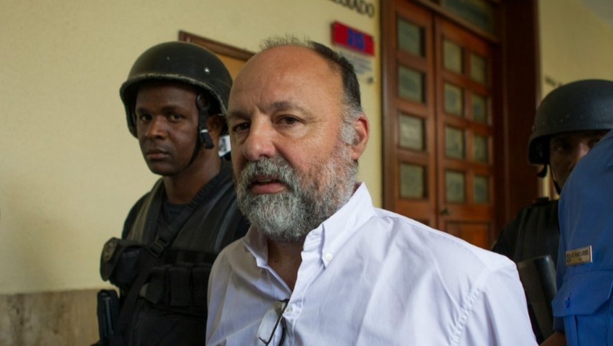 Christophe Naudin à son arrivée à l'audience le 8 mars 2016 au tribunal de Saint-Domingue