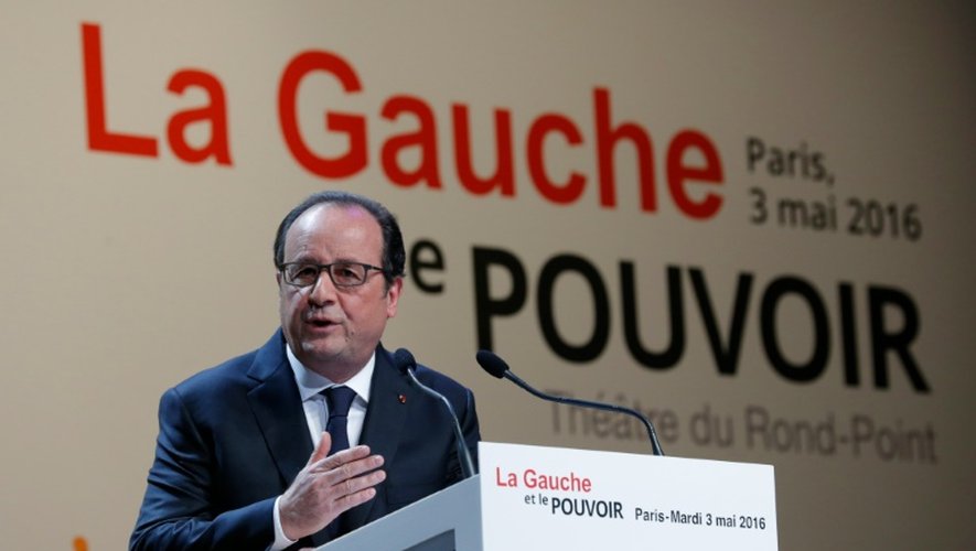 François Hollandeà la Fondation Jean-Jaures le 3 mai 2016 à Paris