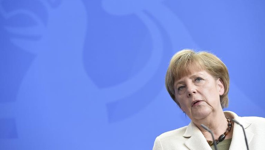 La chancelière allemande Angela Merkel à Berlin le 25 avril 2014