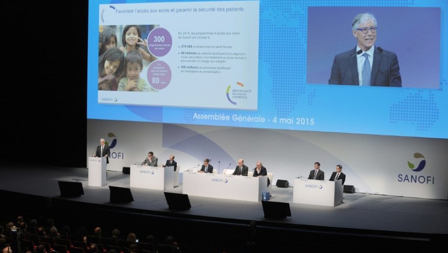Le directeur général de Sanofi, Olivier Brandicourt, lors de la présentation des résultats 2015 au siège du groupe, à Paris, le 9 février 2016