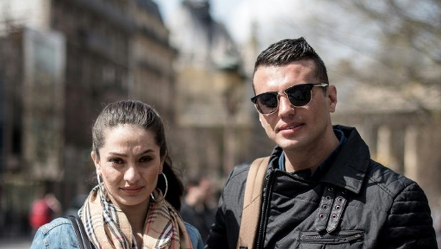 Marina Golbahari et son mari Noorullah Azizi le 14 avril 2016 à Paris