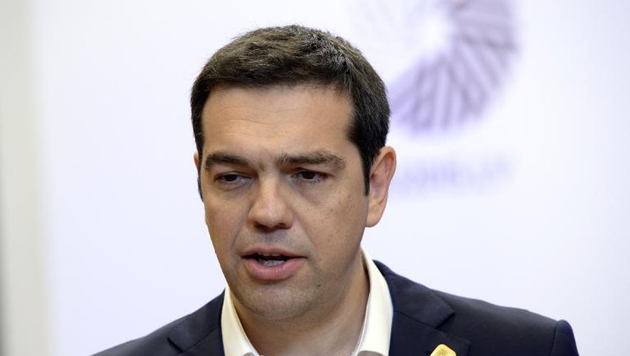 Le Premire ministre grec Alexis Tsipras à l'issue du sommet européen extraordinaire sur la crise grecque, le 23 juin 2015 à Bruxelles