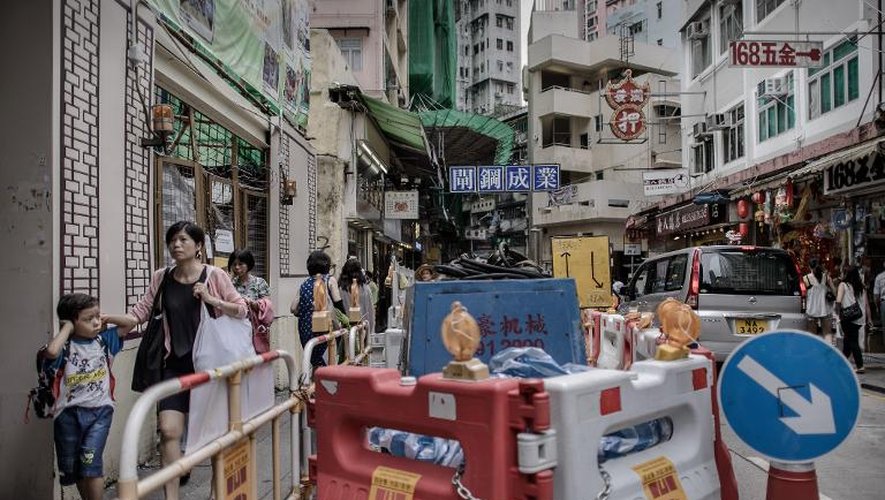 Une rue encombrée de Hong Kong, le 9 juillet 2013