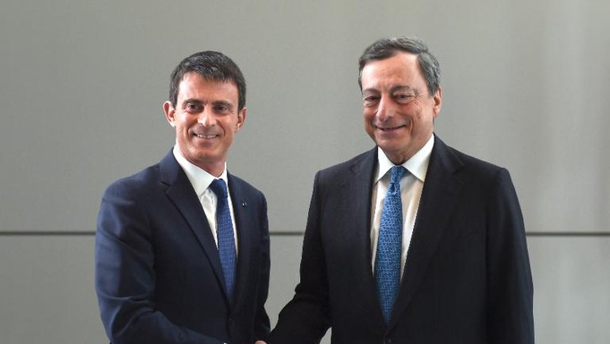 Le Premier ministre français Manuel Valls reçu par le 23 juin 2015 à Francfort
