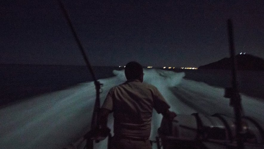 La marine mexicaine patrouille dans le baie de San Felipe, sur les eaux du Golfe de Californie, au Mexique le 17 mars 2016