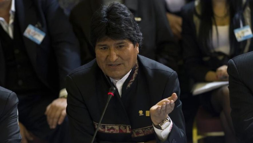 Le président bolivien Evo Morales au sommet du Mercosur, le 12 juillet 2013 à Montevideo