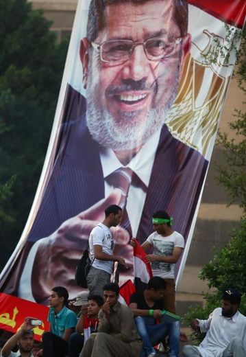 Des partisans de l'ancien président Mohamed Morsi, réunis au Caire, le 12 juillet 2013
