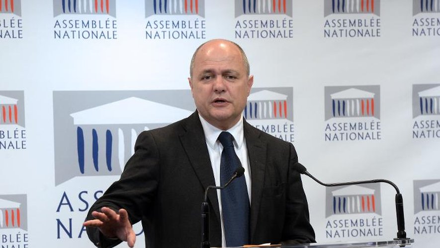 Le président du groupe PS Bruno Le Roux le 23 avril 2014 à l'Assemblée nationale à Paris